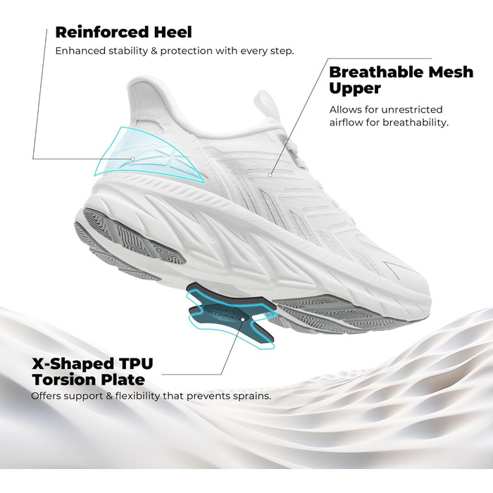 Жіночі спортивні сліпони ALLSWIFIT: зручні, дихаючі, з антиковзкою підошвою, для бігу, тенісу, фітнесу та крос-тренінгу, розмір 40.5 EU, білі