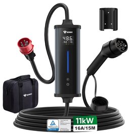 Зарядний пристрій для електромобіля GONEO Wallbox 11 кВт, 6м кабель Type 2, 16A, 3 фази, IP66, захист від перегріву та витоку струму