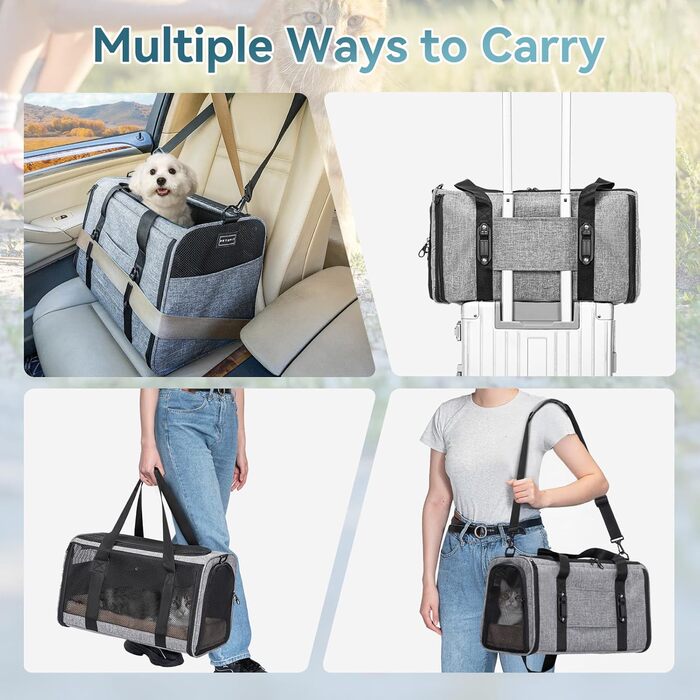 Транспортний бокс для кота/собаки Petsfit - складаний, сірий, M (48 x 30,5 x 30,5 см)