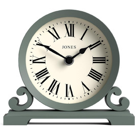 JONES CLOCKS® Saloon Table Clock | Traditional Double-Scroll Design | | Roman Numerals | Classic style for desk, table, shelf, or nightstand. (Green)