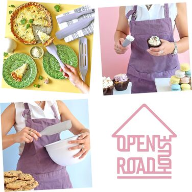 Силіконовий спатул Spurtle Open Road House, набір кухонних лопаток, термостійкі до 315°C, для випічки та приготування, колір теплий сірий