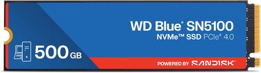 SSD накопичувач WD Blue SN5100 NVMe 500GB, M.2 2280, PCIe Gen 4.0, NVMe, WD Blue