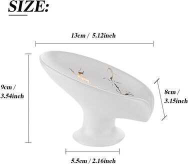 Керамічна мильниця-організатор для мила, шампуню, гелю для душу. Стильна мильниця-підставка у вигляді листка, вінтажний дизайн, білий колір.