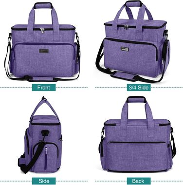 Сумка-переноска для собак та котів BAGLHER, фіолетовий L. З набором для подорожей: 2 контейнери для їжі та 2 складні миски. Дозволена авіакомпаніями.