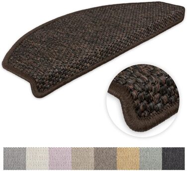 Ступінчасті килимки Kettelservice-Metzker Göteborg Halbrund I кавового кольору, 65x24x4 см (28 шт.)