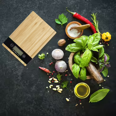 Relaxdays Digital Kitchen Scale Bamboo