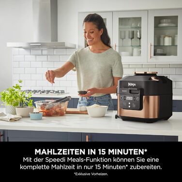 Ninja Speedi Multi Cooker, 5.7L, 10-in-1 Multi Cooker, Air Fryer Hot Air Fryer, Slow Cooker Slow Cooking, Grilling, Baking, Black & Copper ON400EUCP
