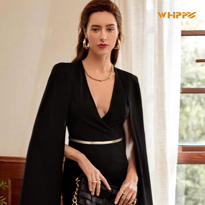 Жіночий вузький шкіряний ремінь WHIPPY з золотистою пряжкою, 105 см (для талії до 95 см)