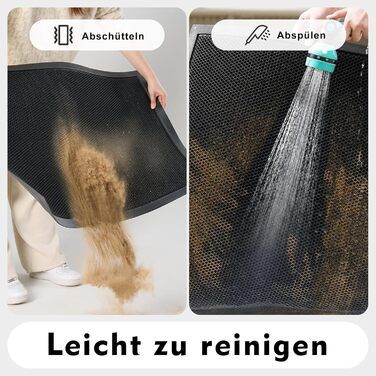 Килимок привідний вуличний 40x60 см, протиковзний силіконовий килим для бруду та пилу, вологостійкий та придатний для прання, чорний