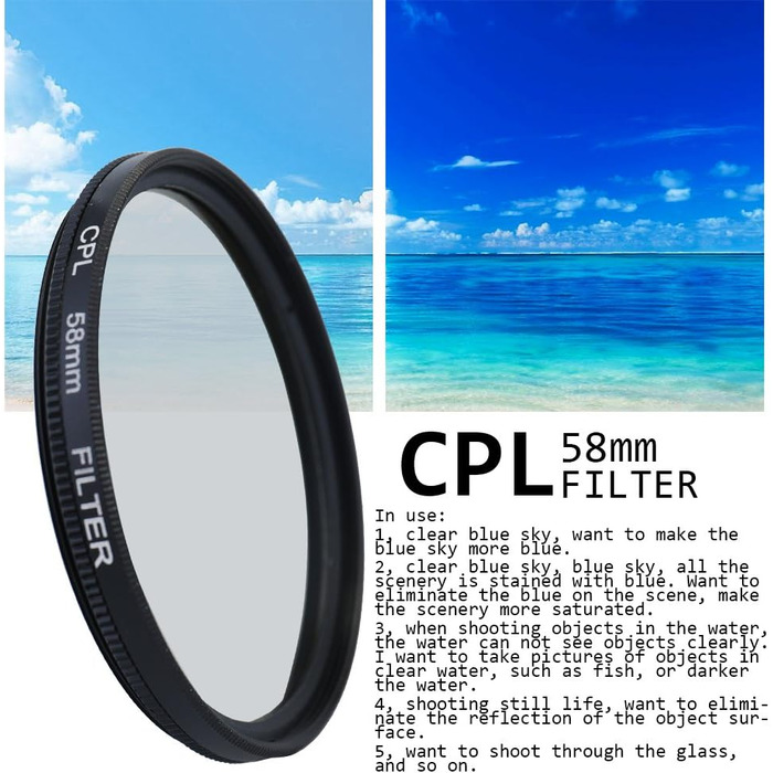 Набір фільтрів для камери Docooler: UV, CPL, FLD, ND 58mm – аксесуари для фотографії