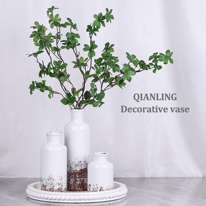 Набір керамічних ваз (3 шт.) сірого кольору для декору інтер'єру, сучасний, рустикальний стиль, для вітальні, кухні, полиці, спальні, ванної кімнати, каміна, столу, передпокою