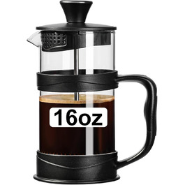 Френч-прес ParaCity для кави, 500 мл: нержавіюча сталь, термостійке скло, холодний спосіб заварювання, ідеальний для дому та подорожей