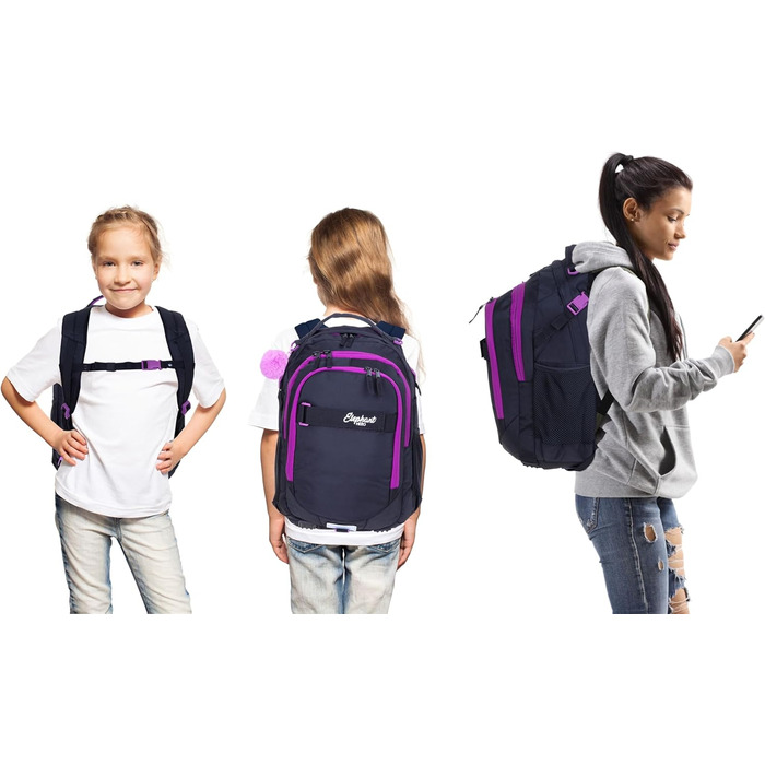 Дитячий рюкзак Elephant Hero Signature з дощовиком для дівчаток (Lila Violett Black)