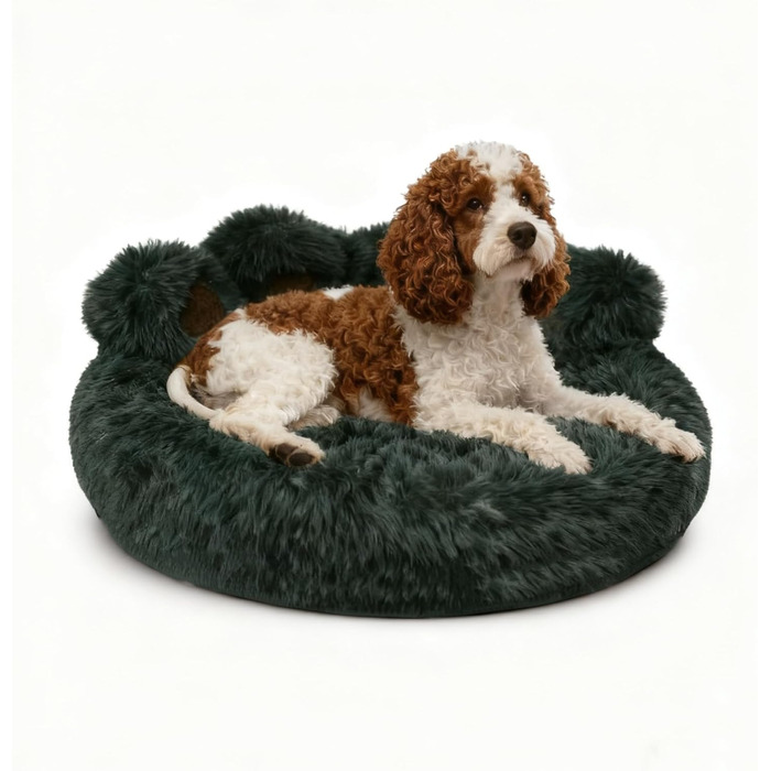 М'яке ліжко для собак та котів з дизайном ведмежих лапок, 50 см, сірого кольору. Зручне та тепле місце для сну маленьких та середніх собак, котів та кроликів. Легко миється.