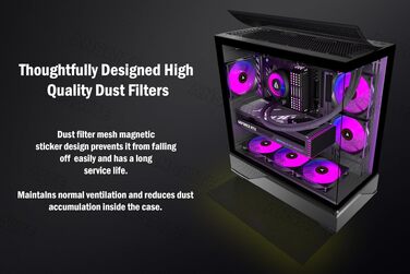 Ігровий корпус для ПК ANSAITE ATX Mid-Tower, 6 ARGB PWM вентиляторів, панорамне загартоване скло, USB Type-C, підтримка радіатора 360мм, чорний/фіолетовий
