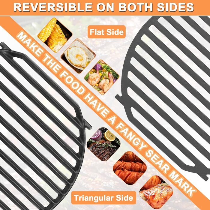 Гриль-плита для Weber Gourmet BBQ System Sear Rost, сумісна з Weber GS4 Spirit II 200/300, Genesis II E-310, II LX S-440, аксесуари GBS, чавун, 1 шт.