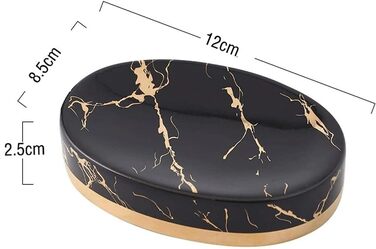 Керамічна мильниця FülleMore з імітацією мармуру, 12x8.5 см, темно-зелений колір