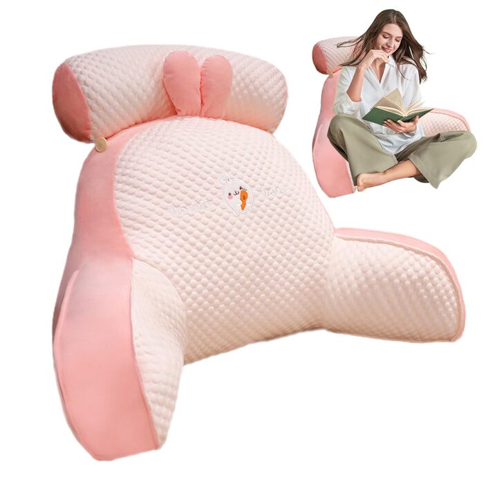 Підголовник для ліжка з підлокітниками, подушка для читання з підголовником та підлокітниками - для читання, відпочинку та перегляду телевізора (60x40 см)