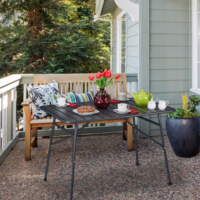 Relaxdays Folding Garden Table, Metal