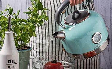 Електричний чайник Vintage Cuisine з термометром (м'ятний колір)
