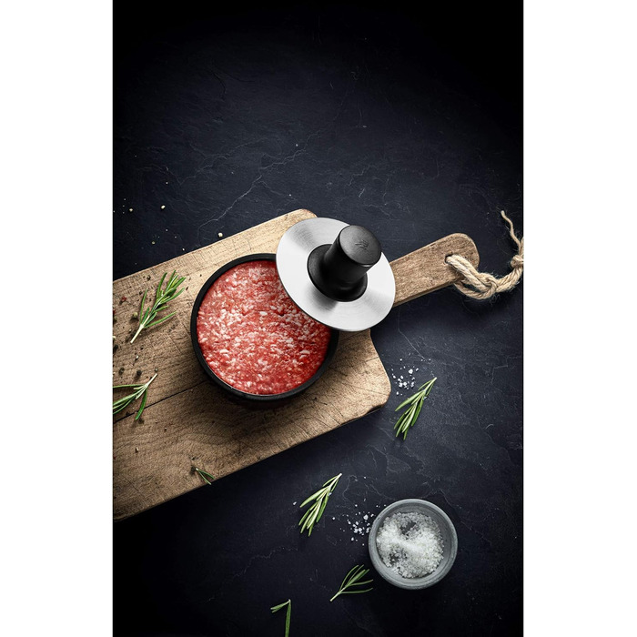 Прес для бургерів WMF BBQ з нержавіючої сталі 12,5 см – форма для котлет, для гамбургерів, чизбургерів, овочевих бургерів