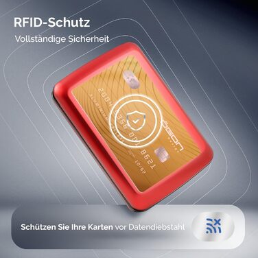 Алюмінієве картхолдер ÖGON Smart Case Oslo з гравіюванням Дракон, RFID захист, компактний гаманець