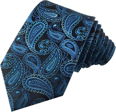 Краватка чоловіча GASSANI Paisley 7 см, набір 3 шт (чорно-синій, темно-синій, петролевий, небесно-блакитний)