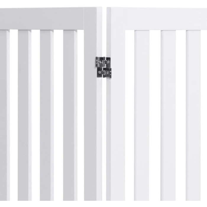 Захисний бар'єр для собак COSTWAY 89 см, 4 панелі, дерев'яний, дитячий, розкладний, захист від сходів, гнучкий, білий