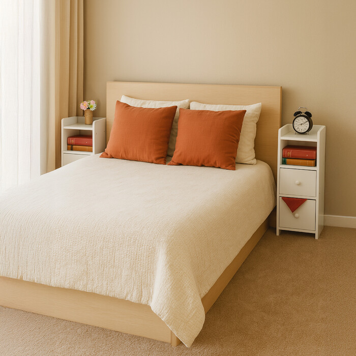 Slim White Nightstand