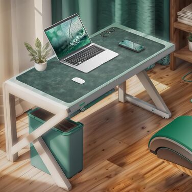 Шкіряний килимок для столу двосторонній, водонепроникний великий підкладник під мишку та ноутбук для офісу та дому, синій (89x43 см)