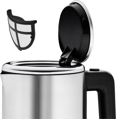 WMF Kitchenminis Kettle 0.8 l, 1800 W, Travel Kettle, Cromargan Matt/Silver Stainless Steel