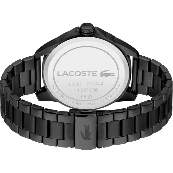 Годинник Lacoste LE Croc чоловічий кварцовий з браслетом з нержавіючої сталі (чорний)