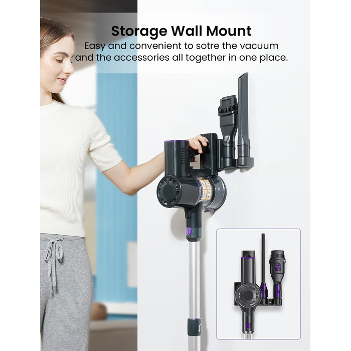 Бездротовий пилосос Vexilar V15Max з функцією миття підлоги, 60KPa/600W/60Min, гнучкий шланг, док-станція, GreenEye, насадка для твердих підлог та килимів, об'єм 1,5л, для видалення шерсті тварин (сріблястий)