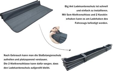 Захист для багажника автомобіля Big Ant для собак, амортизатор, сірий - підходить для будь-якого авто