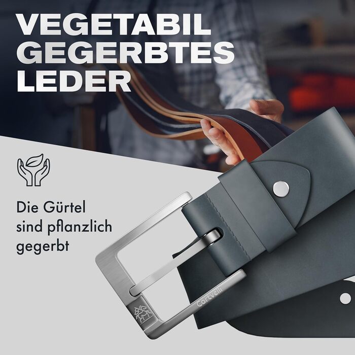 Чоловічий шкіряний ремінь преміум-якості, виготовлений у Німеччині, з подарунковою коробкою. Ширина 40 мм, колір морської хвилі, під джинси, чино та костюм. Довжина 145 см.