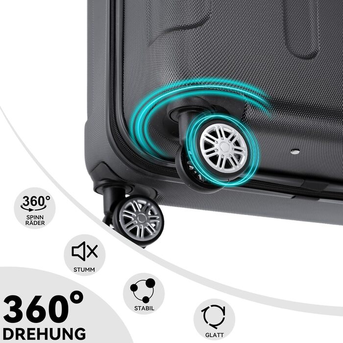 Чохол-валіза Beibye з кодовим замком, 4 колеса, чорний, 55 см