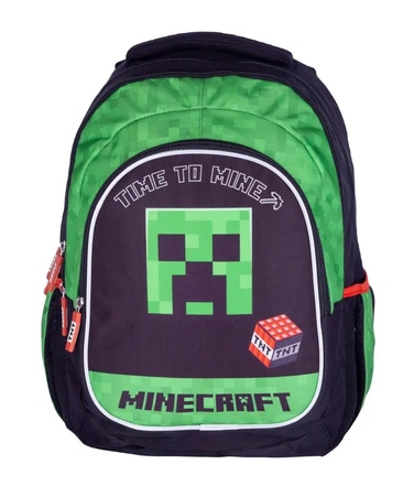 Шкільний багатофункціональний рюкзак Minecraft Astra, чорний з зеленим, 27 л