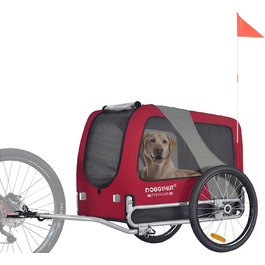 DOGGYHUT® Преміум великий вагон для собак на велосипед, 270 літрів, для середніх та великих собак (ЧЕРВОНИЙ)