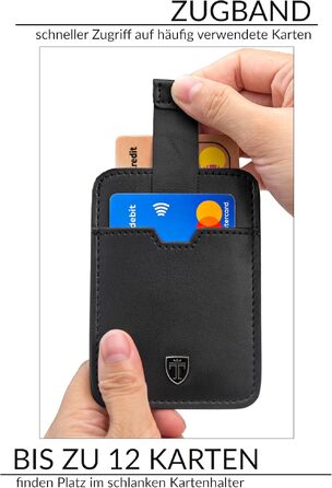 Слимок гаманець-картхолдер TRAVANDO Dallas для чоловіків, RFID захист, на 12 карт, чорний