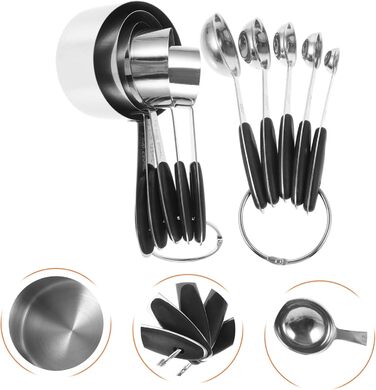 Cabilock 1 Set Stainless Steel Measuring Spoons Coffee Cups with Lid Teaspoons Pantry Cup Measuring Dry Measuring Cups Measuring Table Measuring Cups Utensil Gadgets Silica Gel
