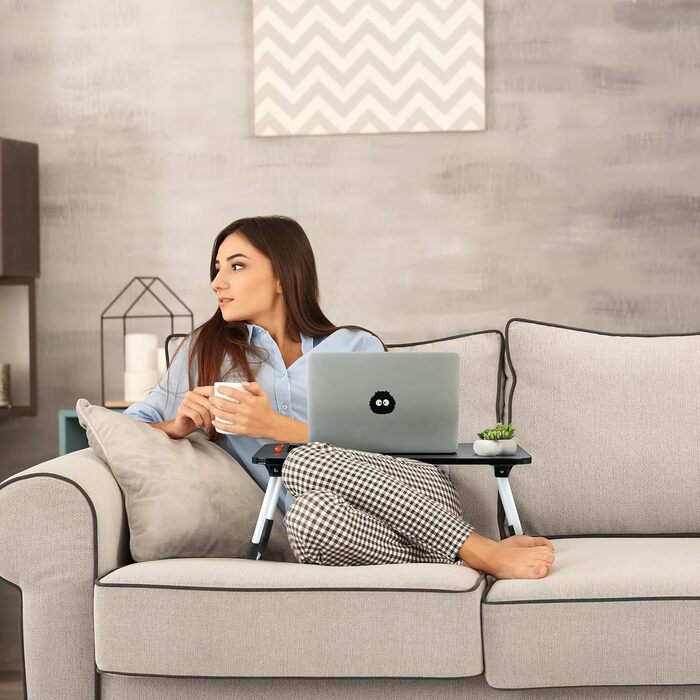 Столик для ноутбука Relaxdays на ліжко/диван, 26 x 63 x 40 см, чорний, з металу та MDF
