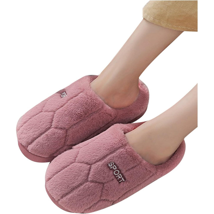 Тапочки жіночі зимові з плюшу, чоловічі з фетру, теплі, зручні, унісекс, червоні, 37/EU