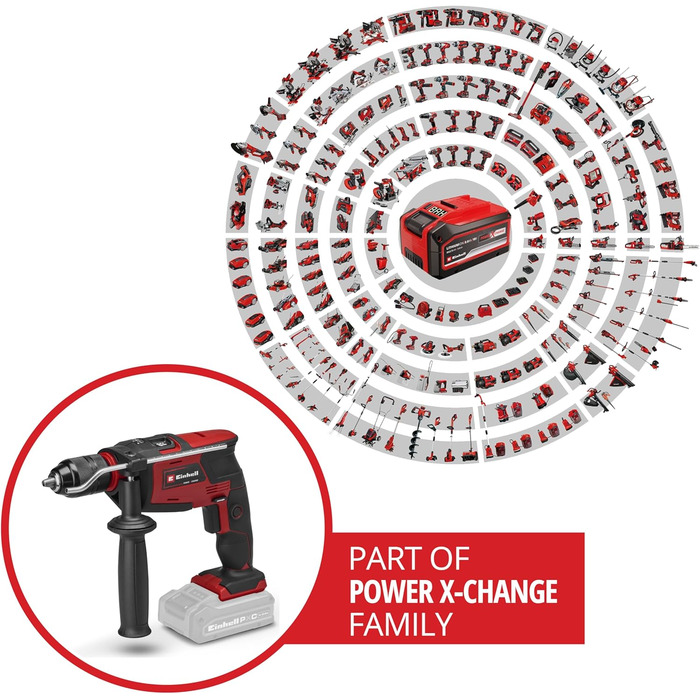 Акумуляторний ударний дриль Einhell TE-ID 18 Li-Solo Power X-Change (18 В, Li-Ion, 13 мм, без акумулятора та зарядного пристрою)