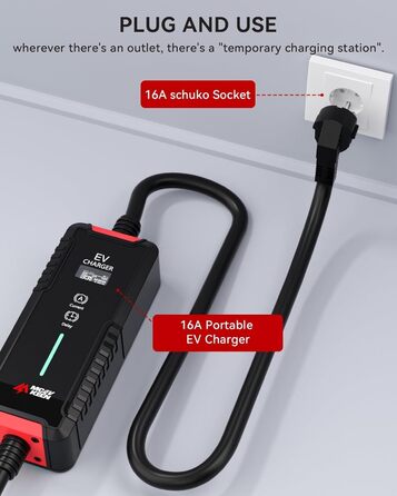 Кабель для зарядки електромобіля Type 2 Schuko 3.6 кВт, 12м, IP65, 16A, Mode 3