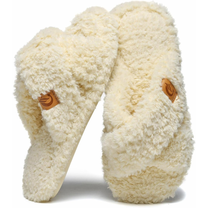 Жіночі плюшеві домашні тапочки SMajong, зимові, теплі, м'які, з антиковзким покриттям, зручні, з підкладкою, слайдери, 36/37 EU, бежевий