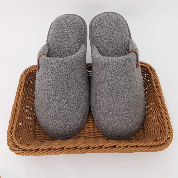 Чоловічі халапи-шльопанці для дому ofoot з м'яким флісом, з пам'яттю, не слизькі, сірі (39/40 EU)