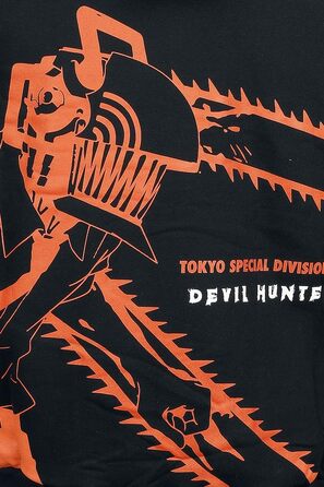 Чоловічий худі Chainsaw Man Devil Hunter чорного кольору, аніме мерч, розмір XXL