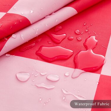 Тканинний душовий завіс для ванної кімнати з ретро-шахматним візерунком, рожевий, 183x183 см