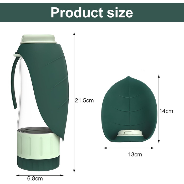 Водяна пляшка для собак 2-в-1 для прогулянок, подорожей та кемпінгу. Зручна водяна пляшка для тварин