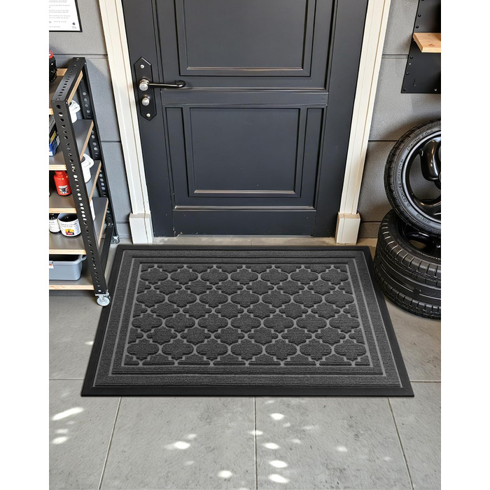 Килимок для дому та вулиці Color G, 43.5 x 75 см, неслизький, миючий, для входу, балкону (сірий)